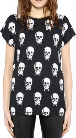 Saint Laurent Black & White Skull Print T-Shirt Size XS