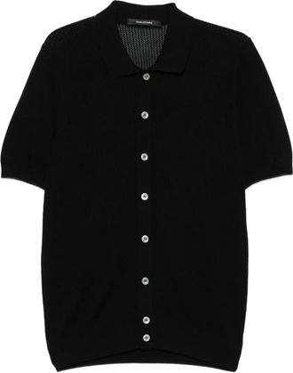 Tagliatore Tyron Shirt - Heren - Korte mouwen Overhemden - Zwart - L - Katoen - Overhemden