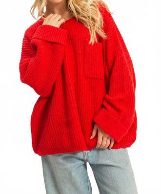 HYFVE Jax Oversized Sweater In Cherry