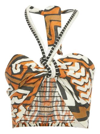 Johanna Ortiz twist-detailed halterneck top - Neutrals