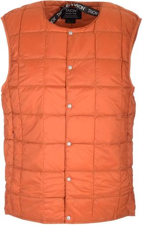 TAION Quilted Vest Coats Arancione-Donna