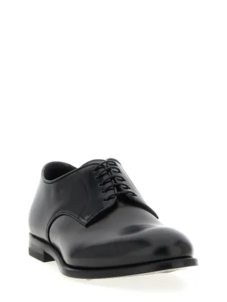 Doucal's Brushed Calf Leather Oxford - Black