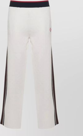 Casablanca ribbed logo-pattern drawstring chino shorts