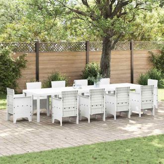 vidaXL Vidaxl - Tavolo da Giardino Bianco 350 x 100 x 73 cm polyrattan