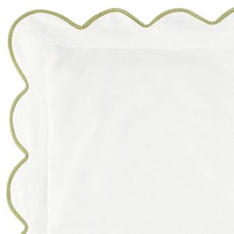 Ballard Designs Emma Scalloped Duvet Cover - Sage, Full/Queen - Ballard Designs