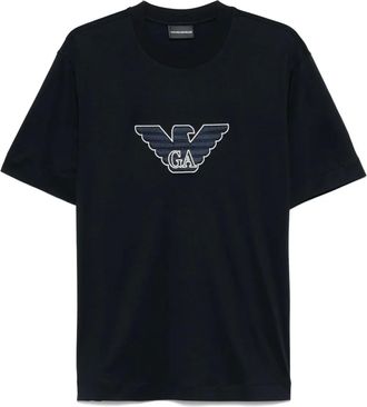 Emporio Armani T-shirt con applicazione logo - Blu