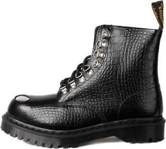 Dr. Martens Mens 1460 Pascal Steel Toe Boot In Analine Croc Emboss