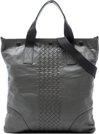 Bottega Veneta Pre-owned Leather Satchel - Dames - Vintage Shopper - Grijs - ONE Size - Leer - Vintage