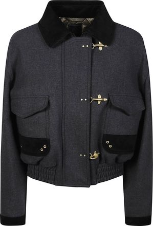 Fay Dark Grey 3 Ganci Cotton-Blend Bomber Jacket