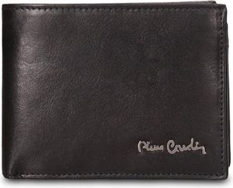 Pierre Cardin Leren Portemonnee - Heren - Accessoires - Zwart - Maat: ONE Size Zijde