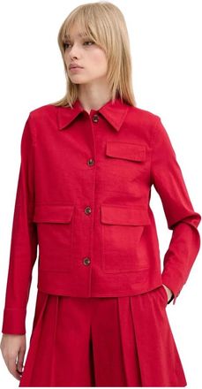 Theory Flap-pocket Jacket - Dames - Zomerjassen - Rood - M - Linnen - Jassen