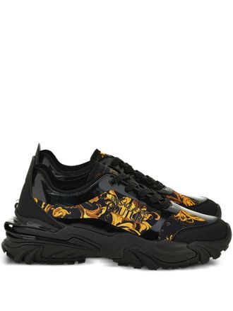 Versace Jeans Couture baroque-print trainers - Black