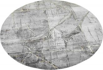Trade Shop Trade Shop - Tappeto Tondo Effetto Marmo Peluche Pelliccia Elegante Living Camera Letto 90x90