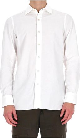 Finamore Formal Shirt - Heren - Zakelijke Overhemden - Wit - 2XL - Katoen - Overhemden