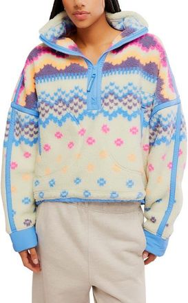 Free People Mountain High Quarter Zip in Isleknit Spring Mead at Nordstrom, Size X-Small