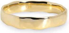 Monica Vinader Hammered Band Ring in 14Kt Solid Gold at Nordstrom, Size 6.75
