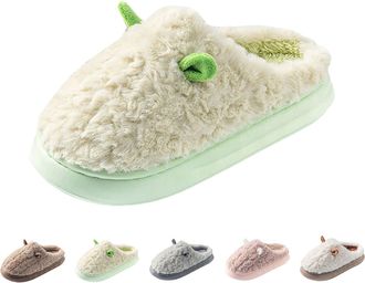 Generic Bunny Ear Slippers Sheep Slippers Women Cute Plush Slipper Cozy Faux Fur Lined Slipper Warm Bedroom Sliders Solid Colour Daily Wear Slides For Indoor 