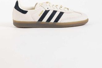 adidas Originals Samba OG sneakers bianche e nere con stampa coccodrillo-Bianco