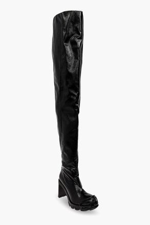 Diesel Maxi Stivali D-HAMMER in Pelle Vegan con Monogram in Rilievo 10cm Diesel