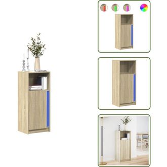 vidaXL Credenza in legno multistrato - vidaXL Credenza con LED Rovere Sonoma 42,5x34x100 cm Legno Multistrato - Credenza con luci LED