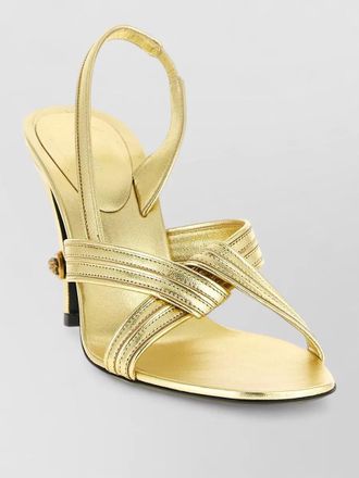 Versace gianni sandals open toe cone heel metallic