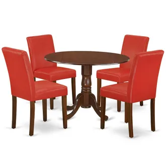 East West Furniture Dining Room Set Mahogany, DLAB5-MAH-72