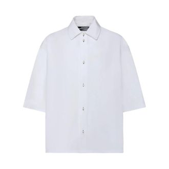 Jacquemus Short Sleeve Shirt - Heren - Korte mouwen Overhemden - Wit - L - Katoen - Overhemden