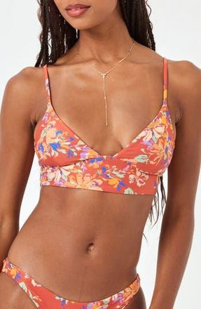 L*Space Winnie Longline Bikini Top in First Bloom at Nordstrom Rack, Size Large