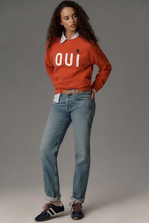 A Gold E Low-Rise Slim Straight-Leg Jeans