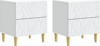 vidaXL Mesita De Noche 2 Uds. Blanco 43 X 34,5 X 48 Cm Vidaxl
