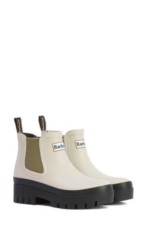Barbour Halton Waterproof Chelsea Rain Boot in Light Oak/Bleached Olive at Nordstrom, Size 10