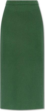 By Malene Birger Kyara Ribgebreide Rok - Dames - Midirokken - Groen - M - Rokken