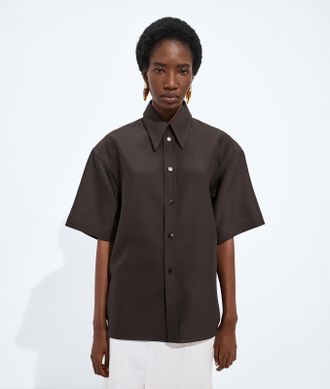 Bottega Veneta Camicia In Tela Di Lana E Seta - Bottega Veneta