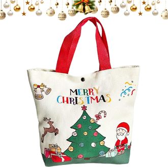 Generic Bag Large Cartoon Santa Claus Snowman Tote Bag for Adult
