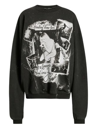 Dolce & Gabbana photograp-print sweatshirt - women - Cotton - 40 - Black