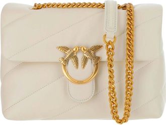 Pinko Pinko, Tassen, Dames, Wit, ONE Size, Leer, Love Classic Puff Bag