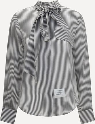 Thom Browne Striped silk Shirt with removable collar Female 40