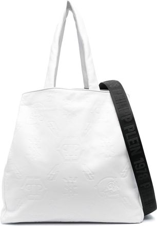 Philipp Plein embossed monogram tote bag - women - Calf Leather - One Size - White