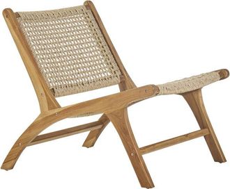 Miliboo Sill&oacute;n Lounge De Madera De Teca Maciza Y Cuerda Trenzada Sumba