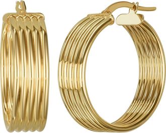 Bony Levy 14K Gold Rib Hoop Earrings in 14K Yellow Gold at Nordstrom