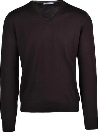 Gran Sasso V-Neck Sweater in Soft Virgin Wool with Fine-Knit Texture
