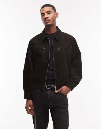 AllSaints Korey - Giacca marrone con stampa leopardata e zip