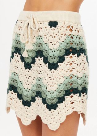 The Upside Tidal Hali Crochet Skirt In Green