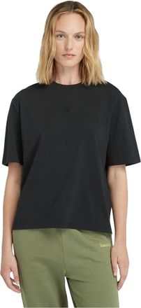 Timberland Dames/Dames Crew Hals Relaxed Fit Crop T-shirt (Zwart)