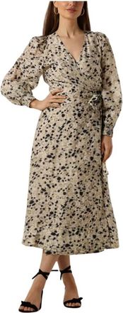 Second Female Wikkeljurk Gaura Midi Stijl - Dames - Casual kleedjes - Veelkleurig - XS - Polyester - Kleedjes