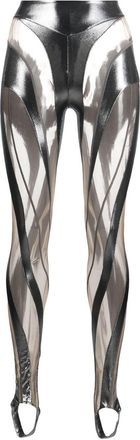 MUGLER Illusion spiral leggings - women - Elastane/Polyamide - 38 - Silver