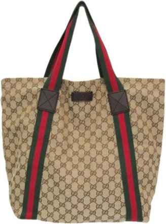 Gucci Pre-owned Tote Bags, male, Multicolor, Size: ONE SIZE Pre-owned Sherry Line 189669 Tote Bag