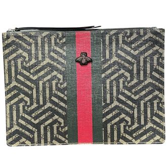 Gucci Gray Leather Clutch Bag (Pre-Owned)