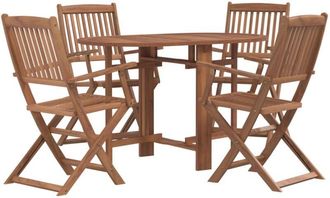 vidaXL Vidaxl - Set Comedor De Jard&iacute;n Plegable 5 Piezas Madera Maciza De Acacia