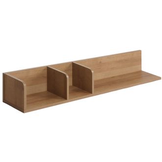 Hhg Nunca Usado] Estante De Pared Hhg 428, Estante Colgante Estante De Madera Estante Flotante, 3 Compartimentos 20x120x21cm, Natural